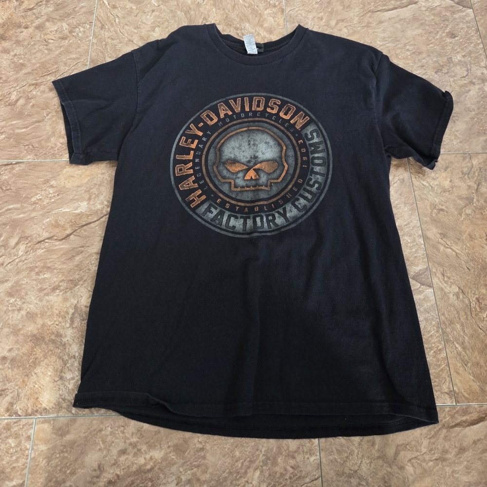 Harley-Davidson Black and Orange Skull Tee